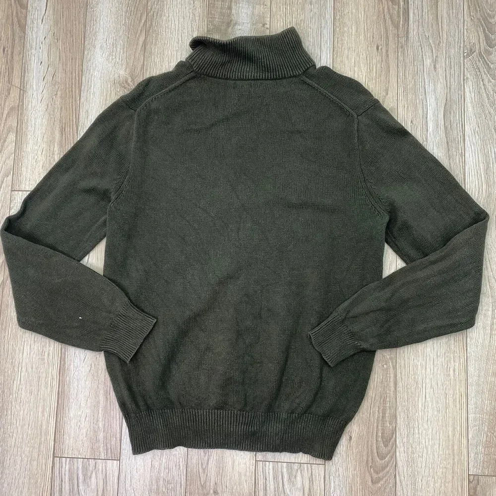 J. Crew Pullover Sweater Medium‎ Green Mens 1/4 Zip Pullover Long Sleeve